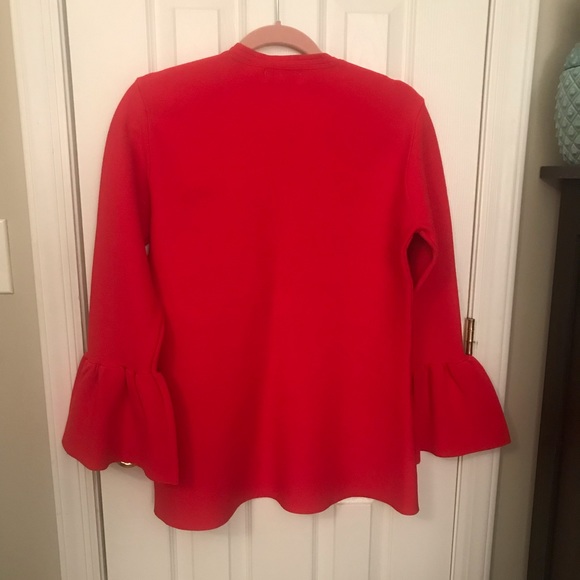 NWT Red Rachel Parcell knit top with bell sleeves - Picture 5 of 12